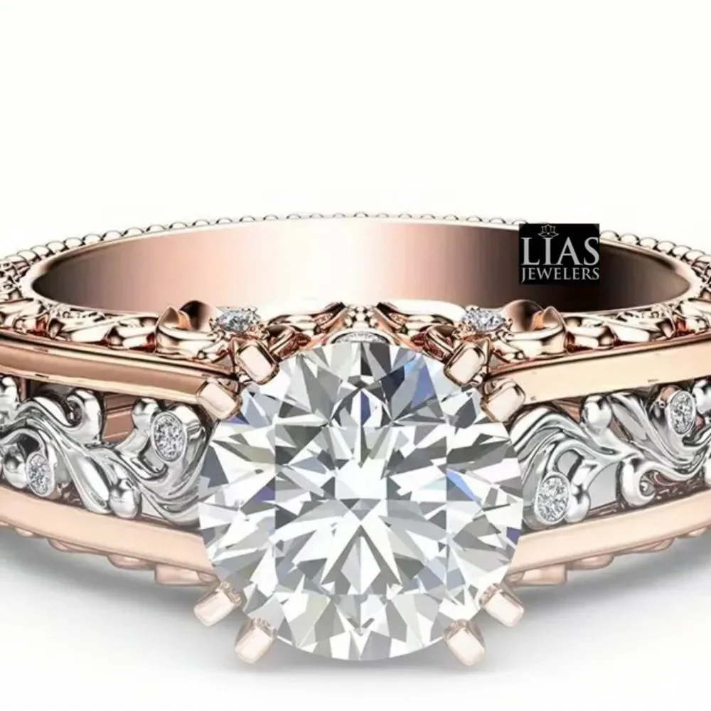 New 18k rose/white gold engagement ring